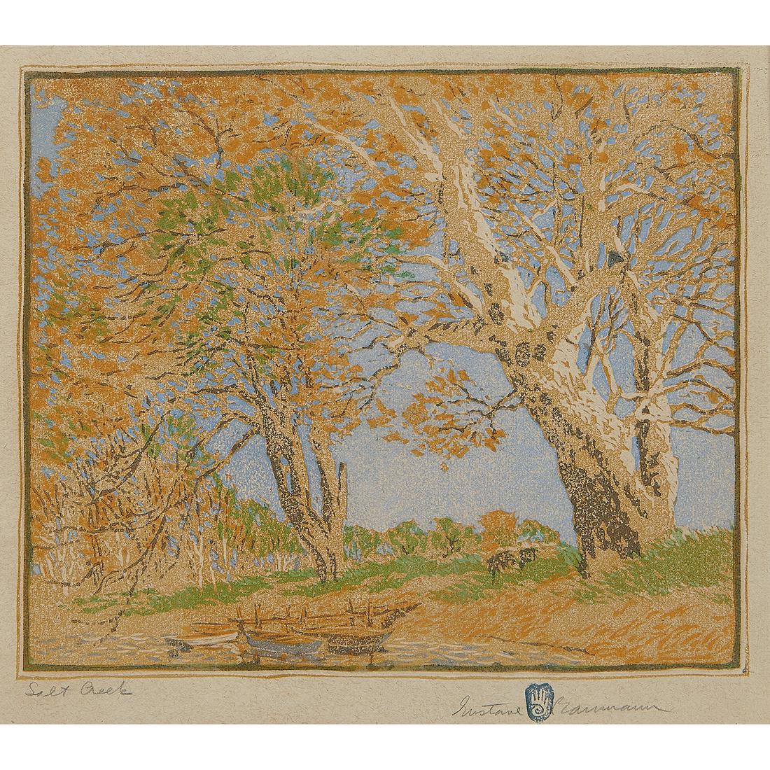 Gustave Baumann, Salt Creek, color woodcut (1 of 2)