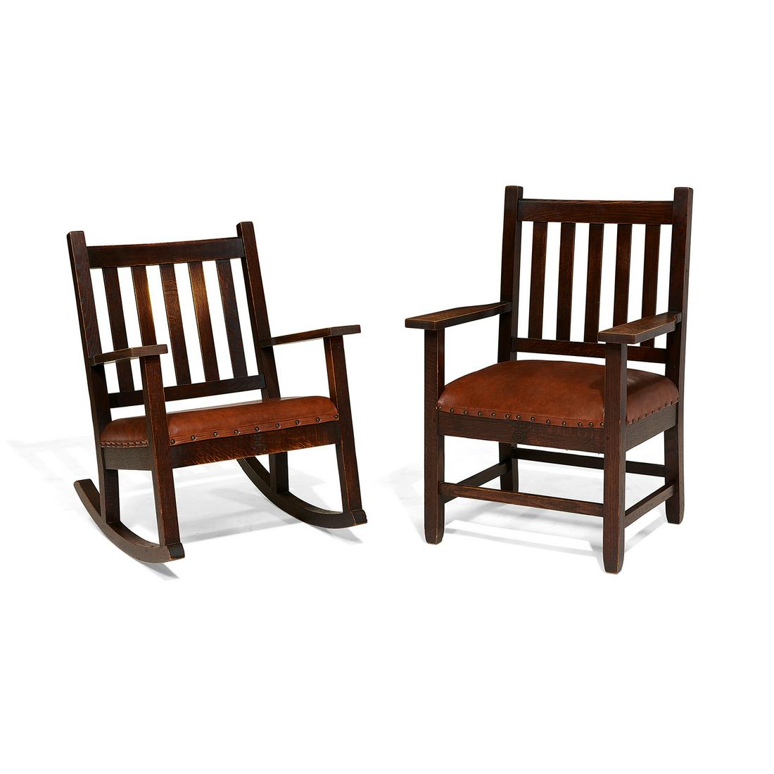 The Roycrofters / Roycroft rocker and armchair (1 of 1)