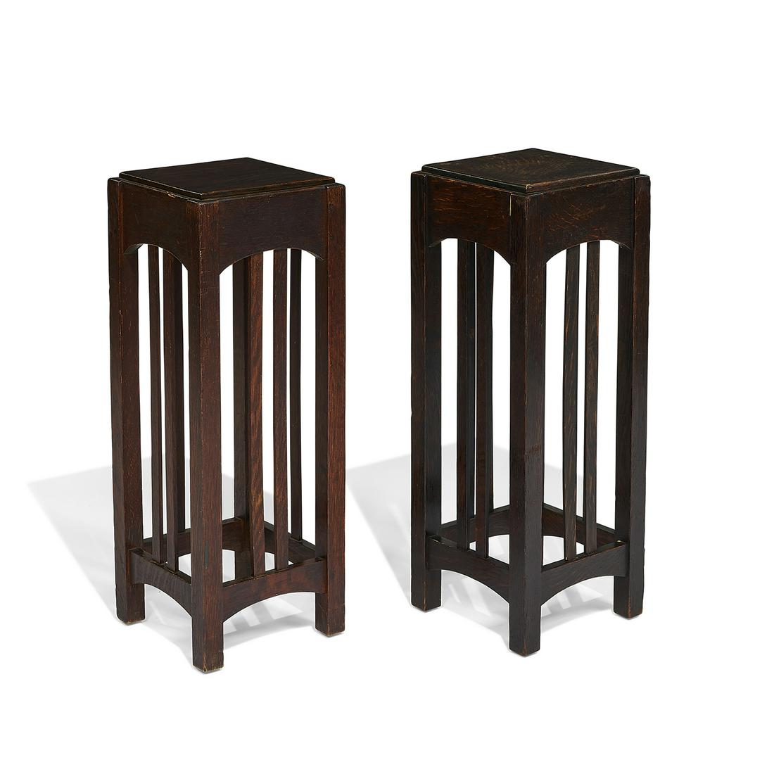 Charles P. Limbert Co. plant stands, pair, #214 (1 of 1)