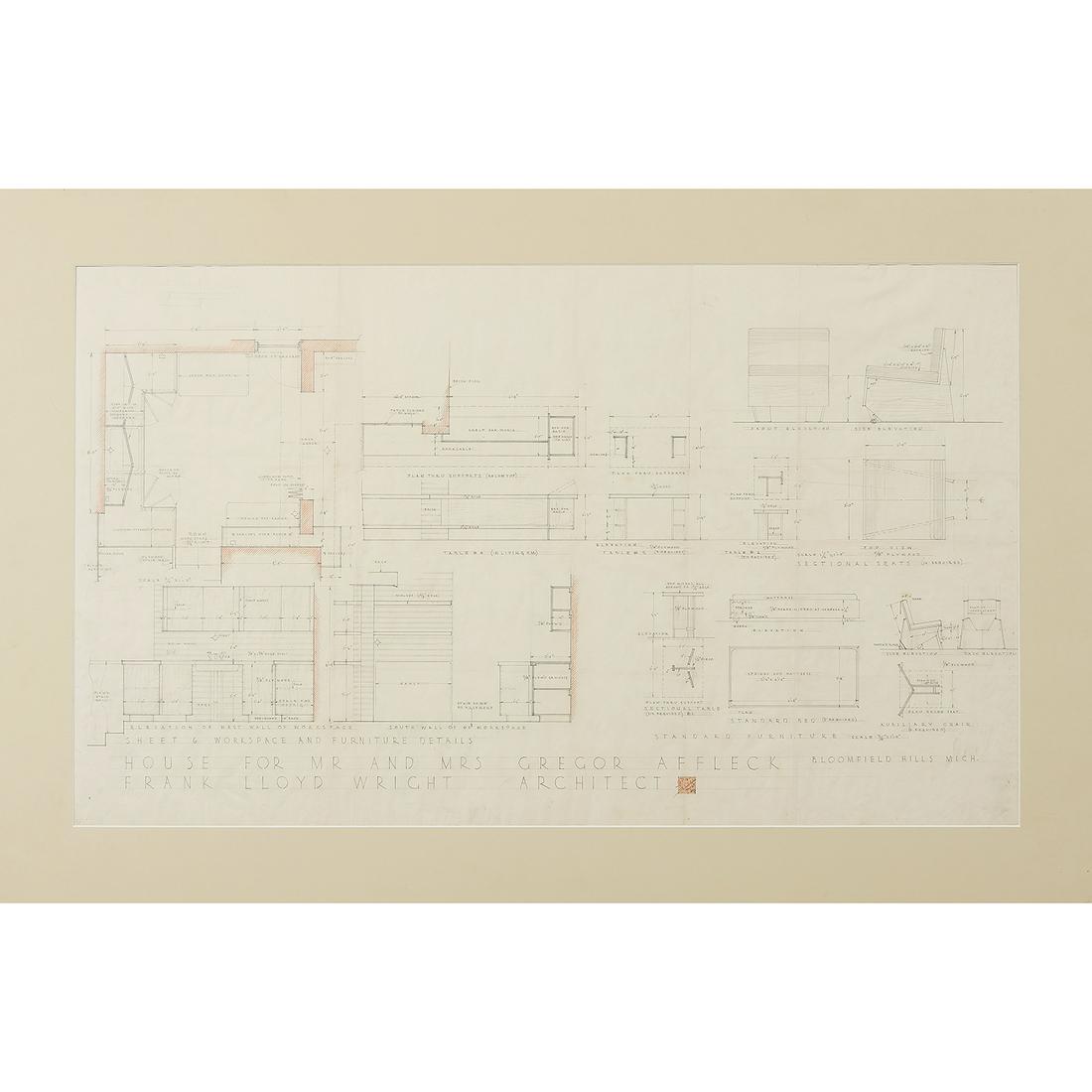 Frank Lloyd Wright, Gregor Affleck House drawing (1 of 4)