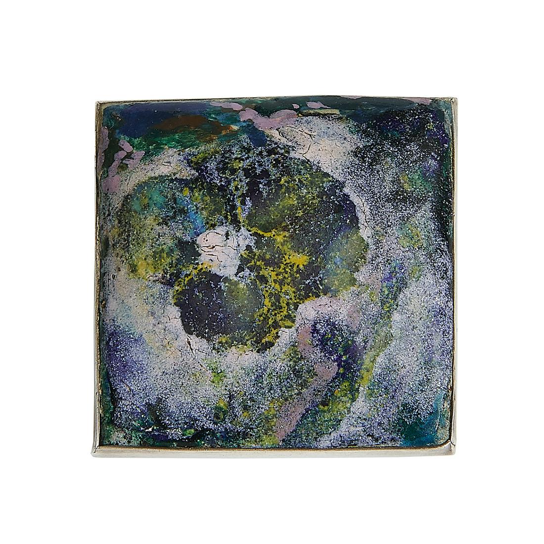 Wiener Werkstätte square enameled brooch (1 of 2)