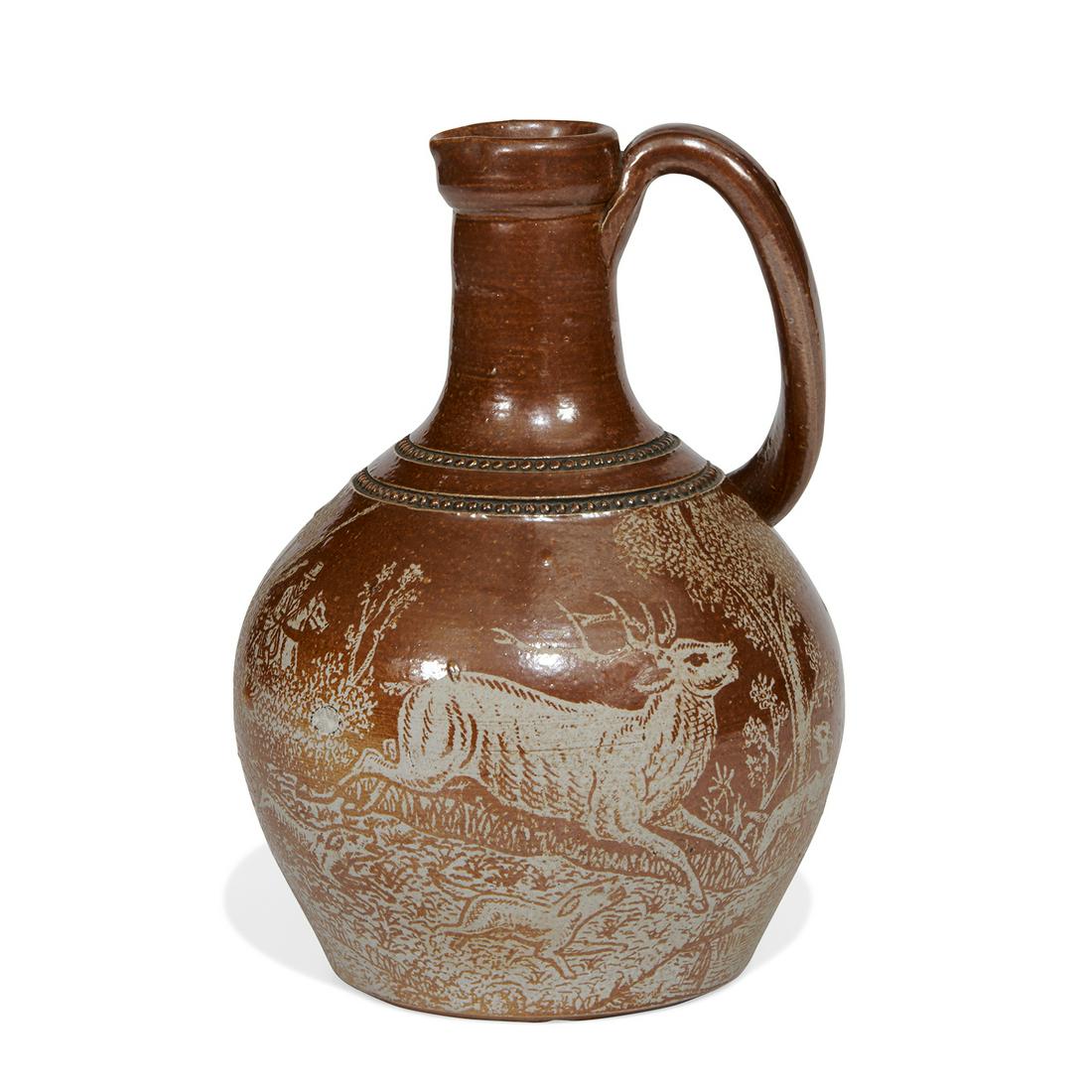 Charles Graham Pottery stag hunt stoneware jug (1 of 5)
