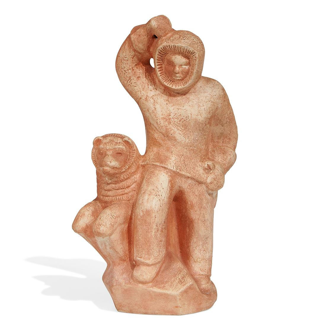 Waylande Gregory spearfishing Eskimo figure w/dog (1 of 5)