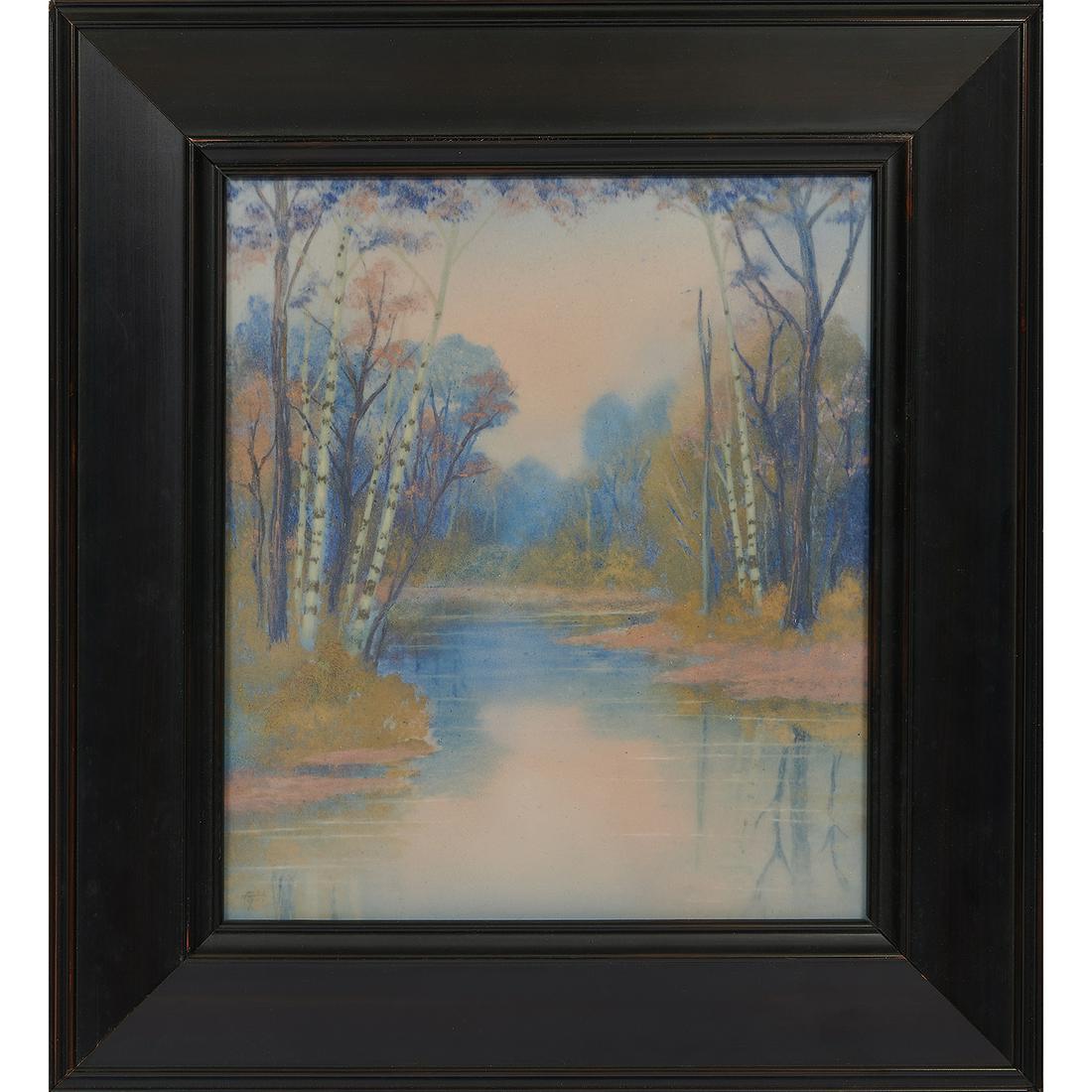 E.T. Hurley, Rookwood Pottery large Vellum plaque (1 of 2)