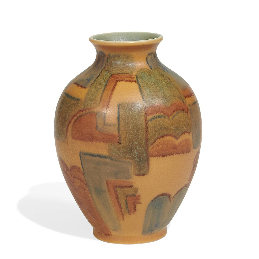 Wilhelmine Rehm, Rookwood geometric Art Deco vase (1 of 4)