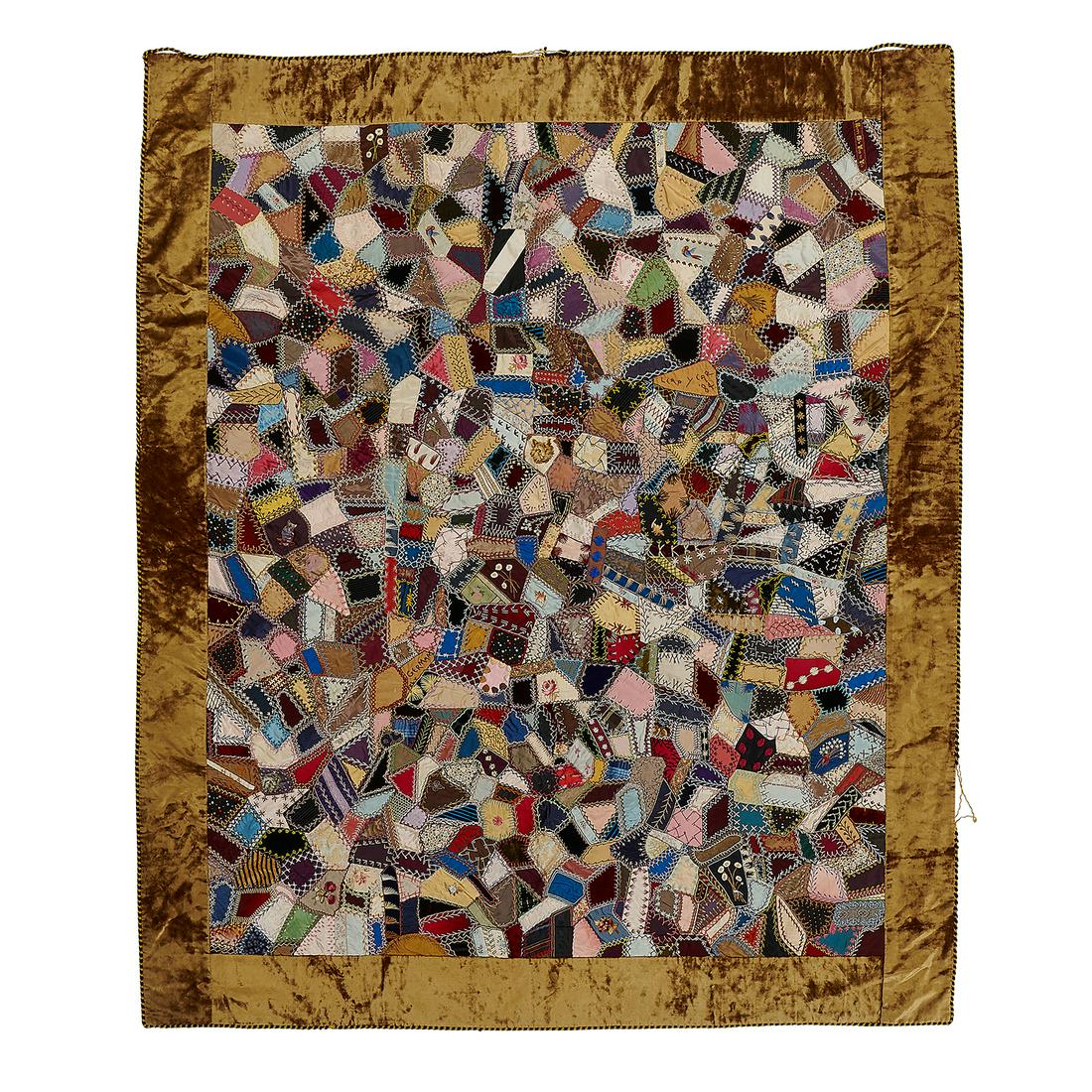American Victorian Crazy quilt 62 1/2" x 75" (1 of 1)