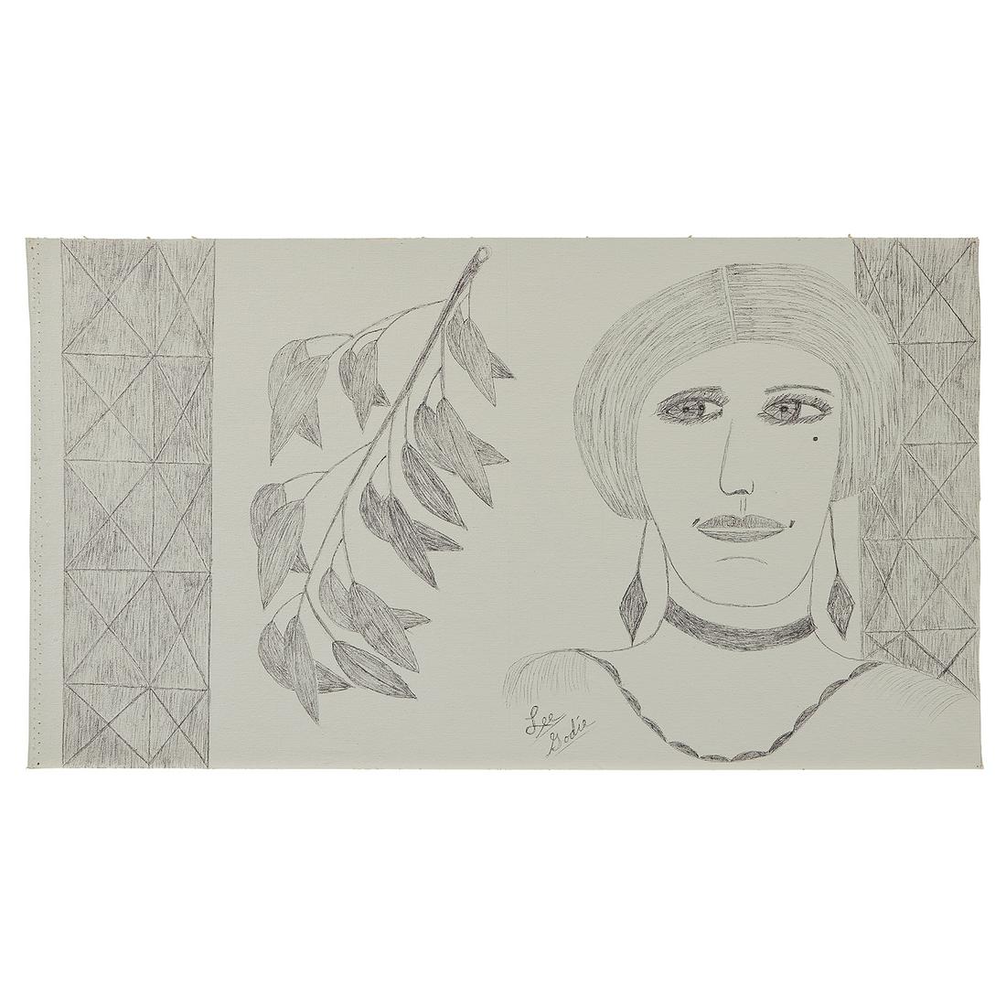 Lee Godie, Female Portrait, circa 1980 (1 of 2)