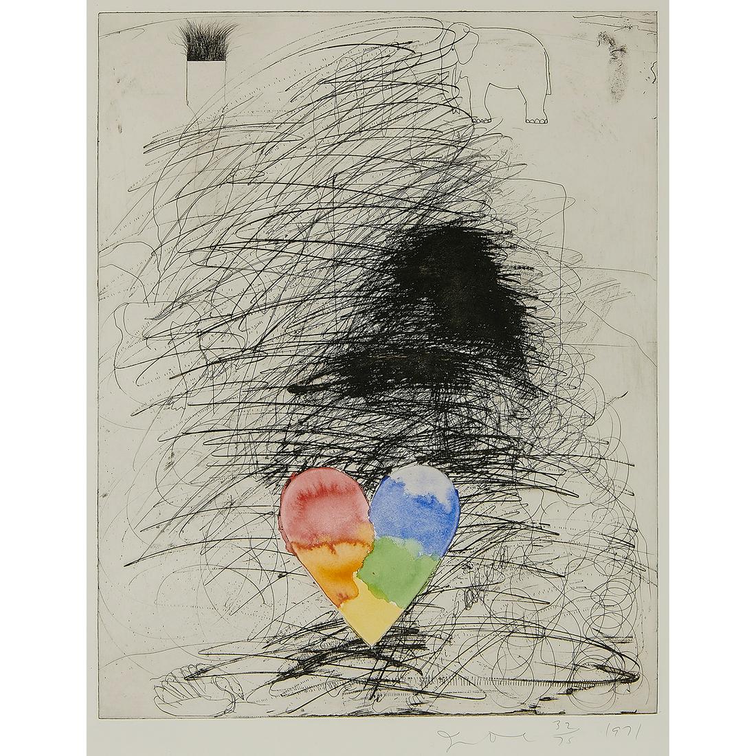 Jim Dine, A Girl and Her Dog, State II, 1971 (1 of 2)
