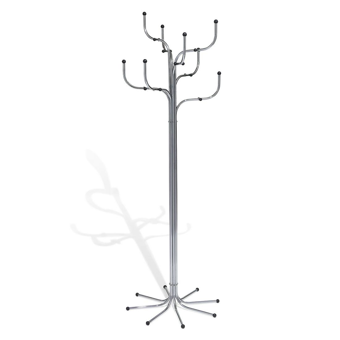 Sidse Werner for Fritz Hansen Coat Tree: Sidse Werner (1931-1989) for Fritz Hansen Coat Tree hanger Copenhagen, Denmark, 1970s chrome-plated steel, plastic unmarked 25"w x 25"d x 75 1/2"h