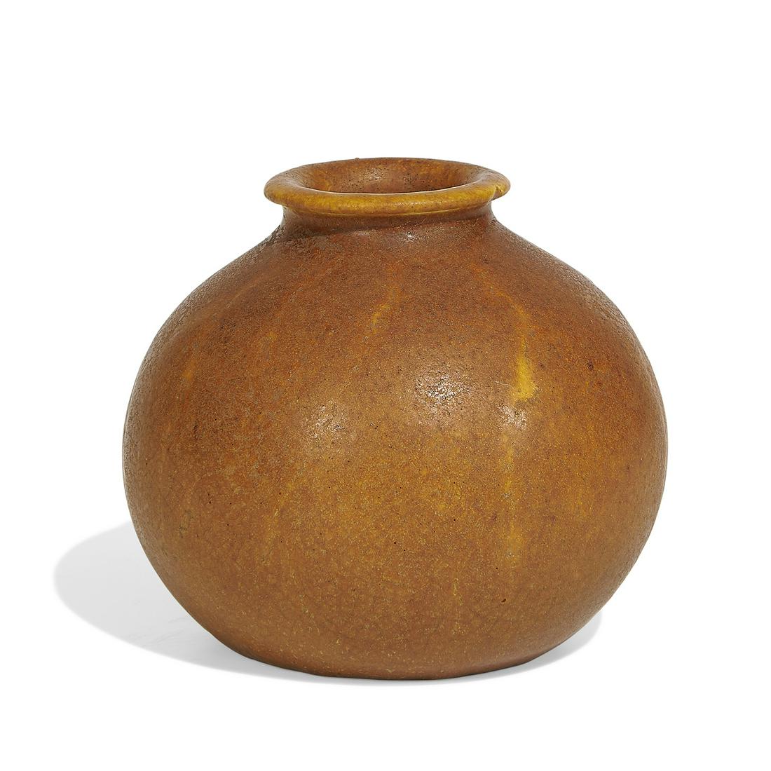 Grueby bulbous squat vase (1 of 3)