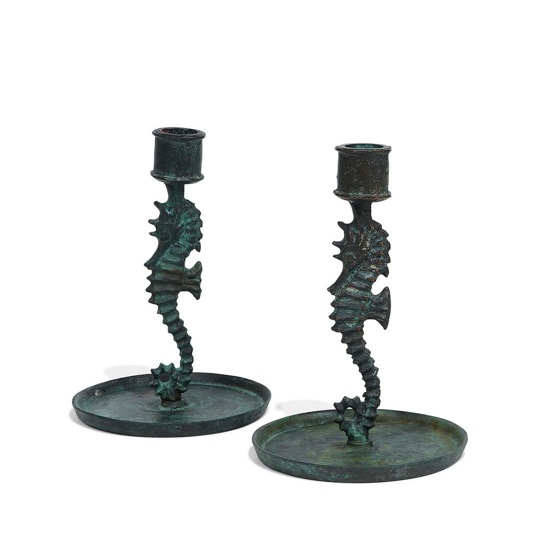 E.T. Hurley Studio pair of Seahorse candlesticks (1 of 3)