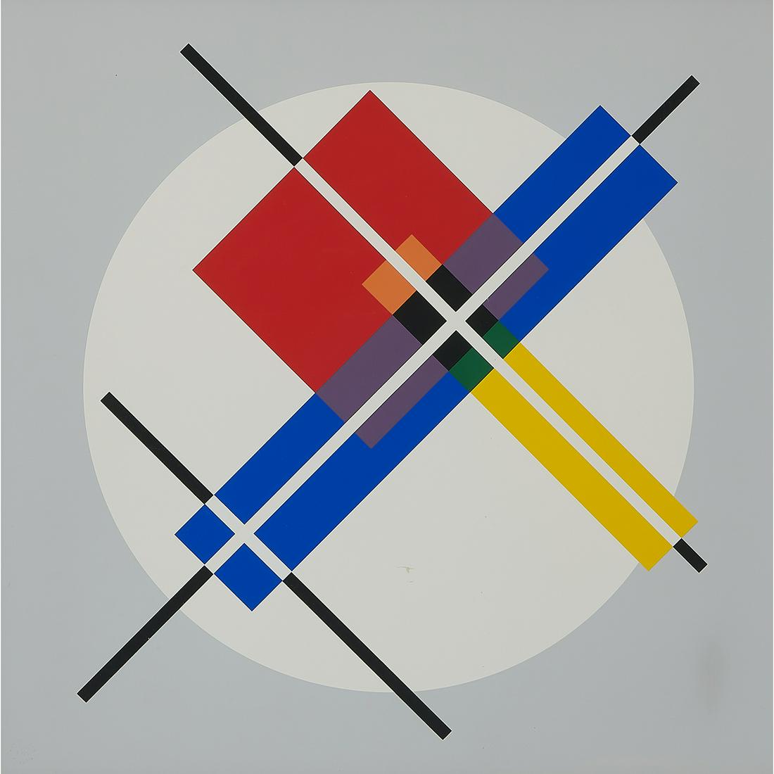 Jean Gorin, Untitled: Jean Gorin (French, 1899-1981) Untitled, circa 1960 color screenprint signed and numbered lower margin Denise Rene Editeur blindstamp lower left edition of 175 22 3/4" x 22 3/4"