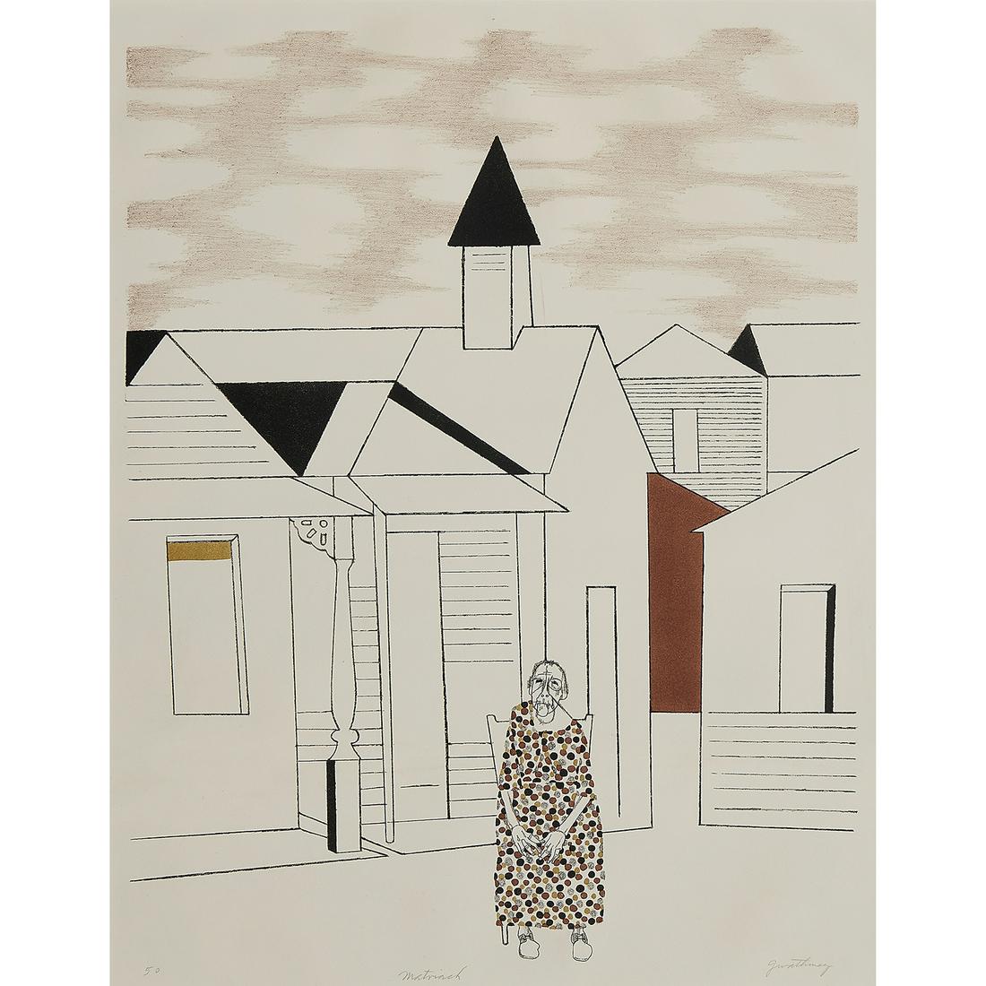 Robert Gwathmey, Matriarch: Robert Gwathmey (American, 1903-1988) Matriarch, 1962 color lithograph signed, titled and numbered in pencil lower margin edition of 50 19 3/8" x 15 1/4"