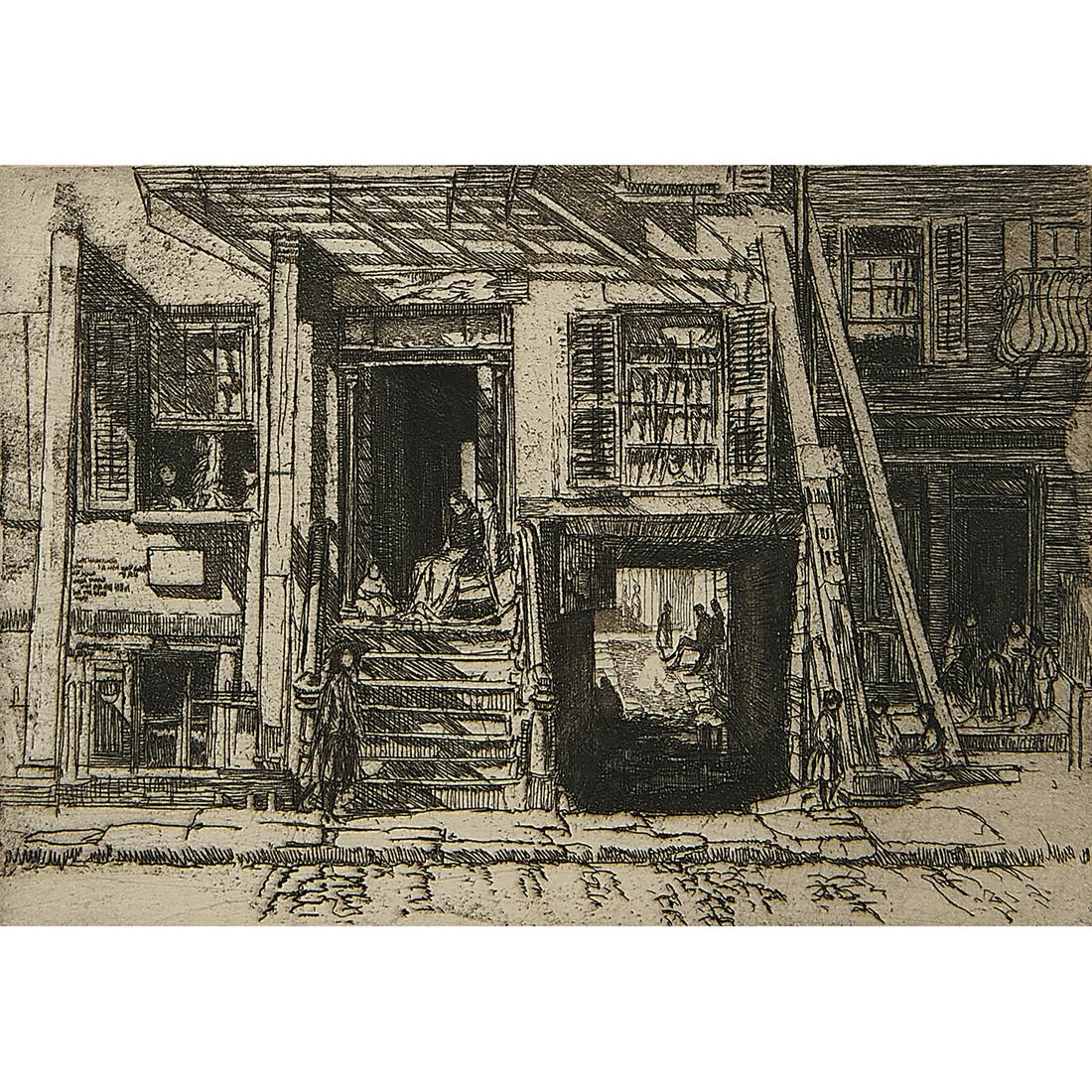 Charles Henry White, The Condemned Tenement: Charles Henry White (Canadian/American, 1878-1918) The Condemned Tenement, 1900 etching signed and titled in pencil lower margin edition of 35 (3rd state) 4 5/8" x 6 5/8"