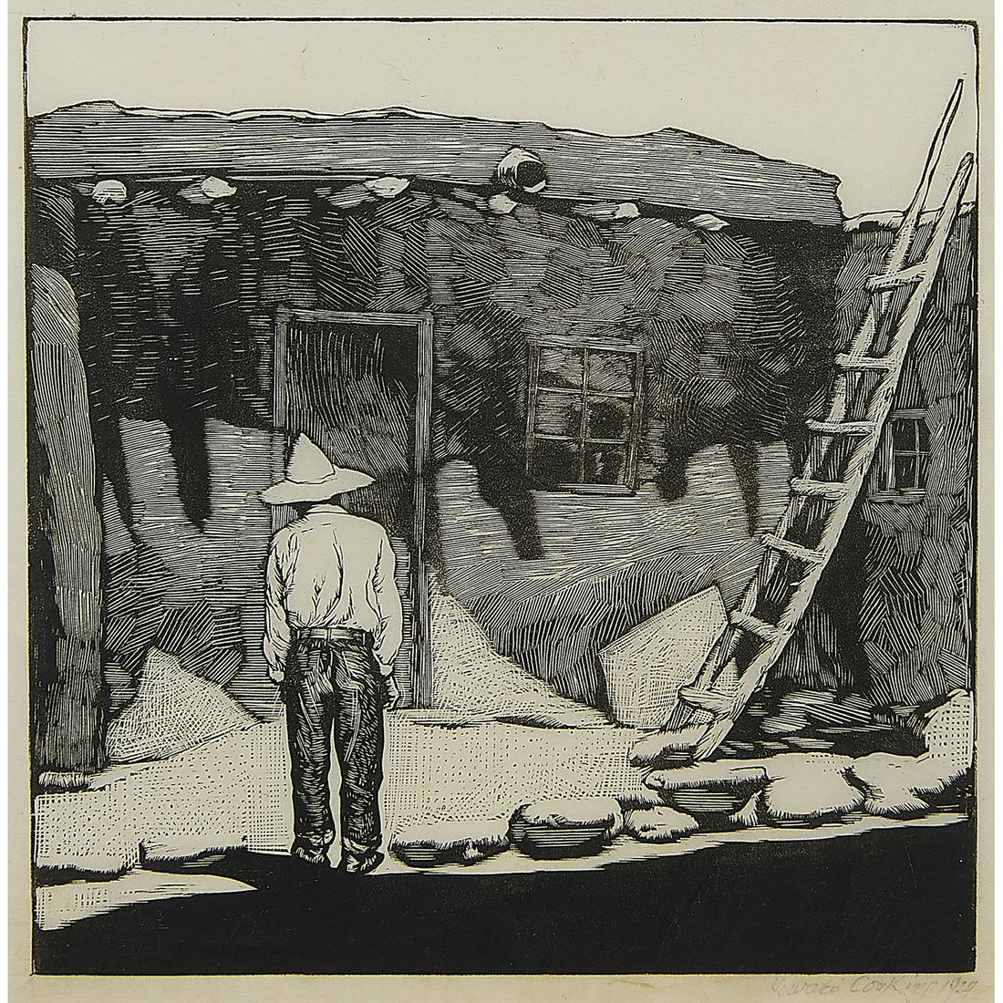 Howard Norton Cook, Hopi House: Howard Norton Cook (American, 1901-1980) Hopi House, 1927 wood engraving signed, titled and dated in pencil lower margin edition of 50 8 1/16" x 8"