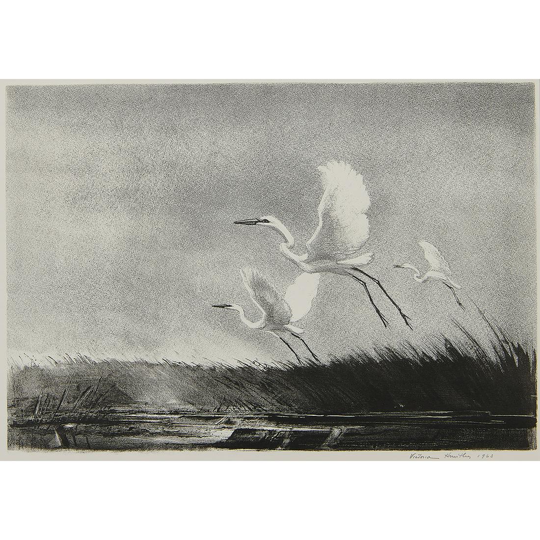 Victoria Hutson Huntley, Andante: Victoria Hutson Huntley (American, 1900-1971) Andante, 1963 lithograph signed, dated, titled and numbered in pencil lower margin edition of 35 9 3/4" x 13 15/16"