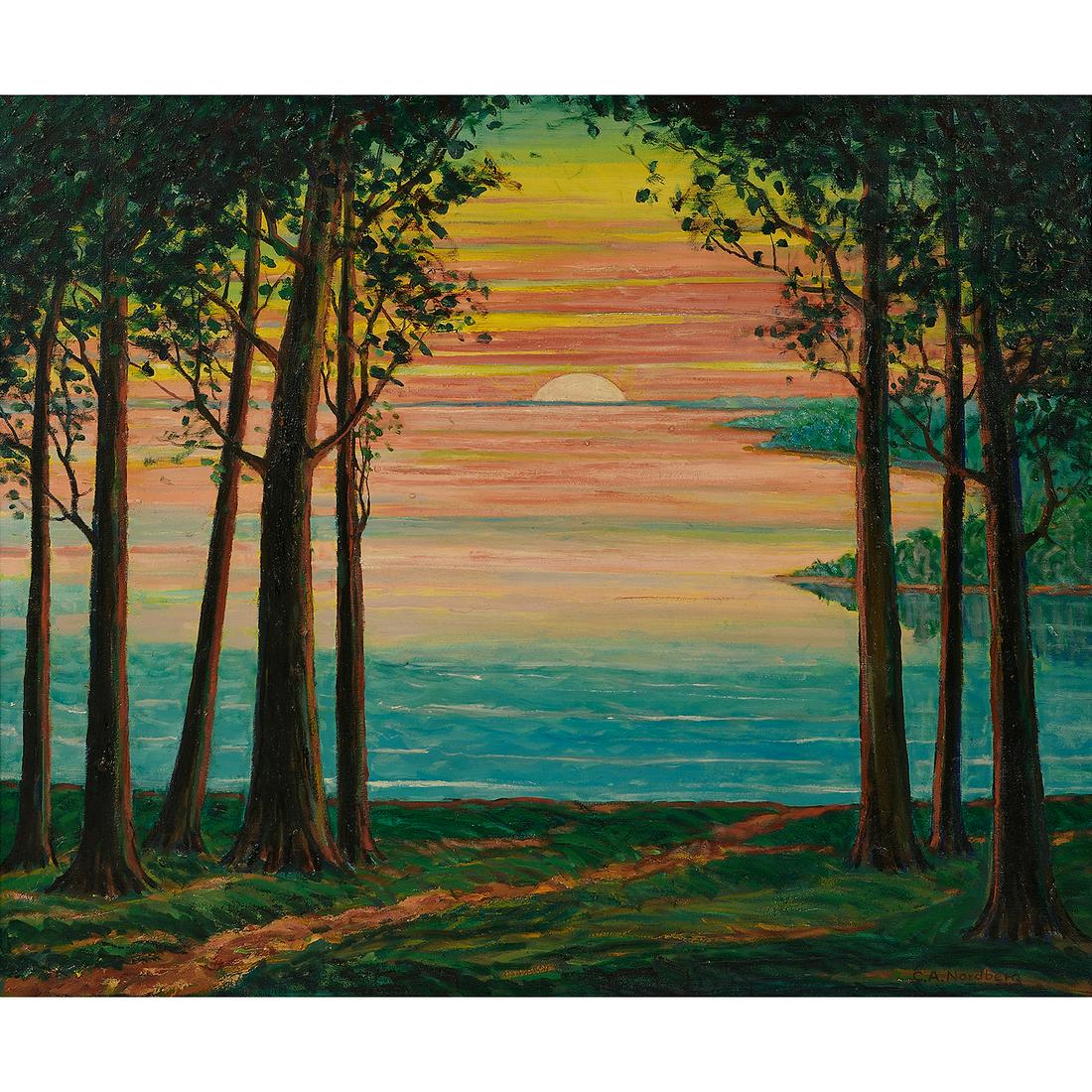 C. Albert Nordberg, Sundown on Plum Lake (1 of 2)