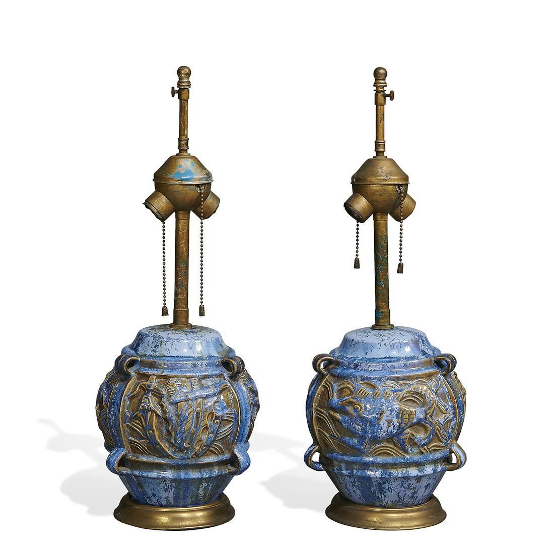 Fulper Pottery Co. matched pair of lamp bases (1 of 1)