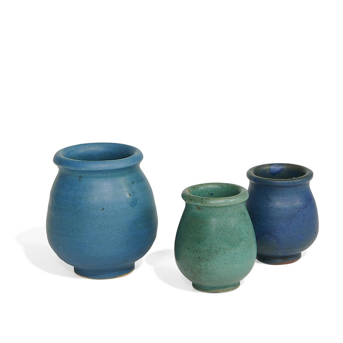 Newcomb College miniature glaze test vases (1 of 3)