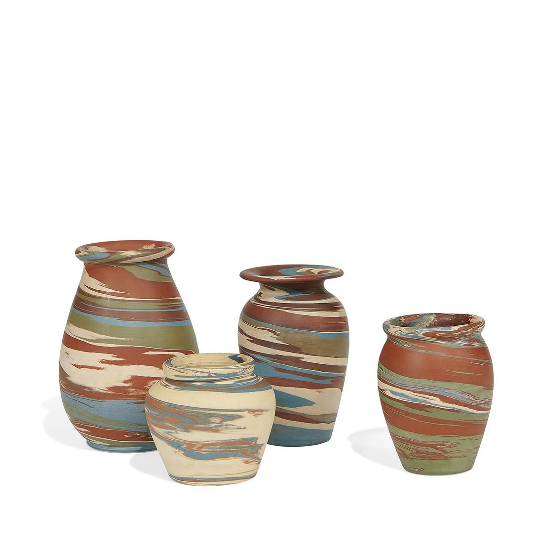 Niloak group of Mission Swirl vases, four (1 of 3)