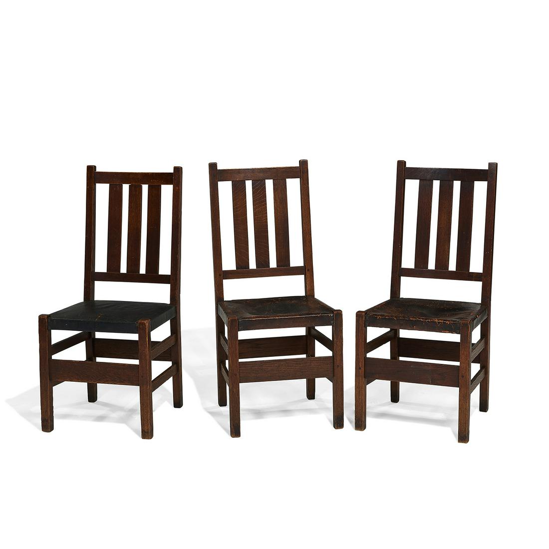 Gustav Stickley group of side chairs, #350, three (1 of 2)