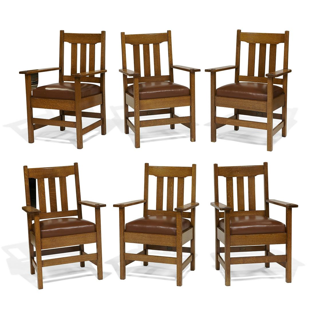 Stickley Brothers set of armchairs, #675 1/2, six (1 of 1)