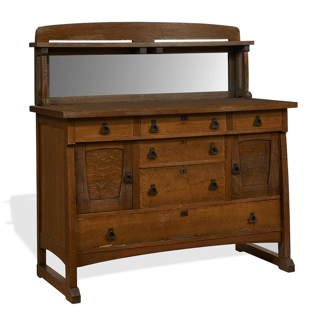 American Arts & Crafts sideboard with mirror (1 of 1)
