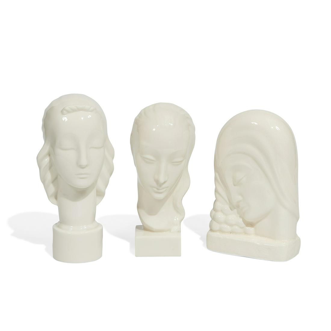 Lenox busts of young women, group of three (1 of 3)