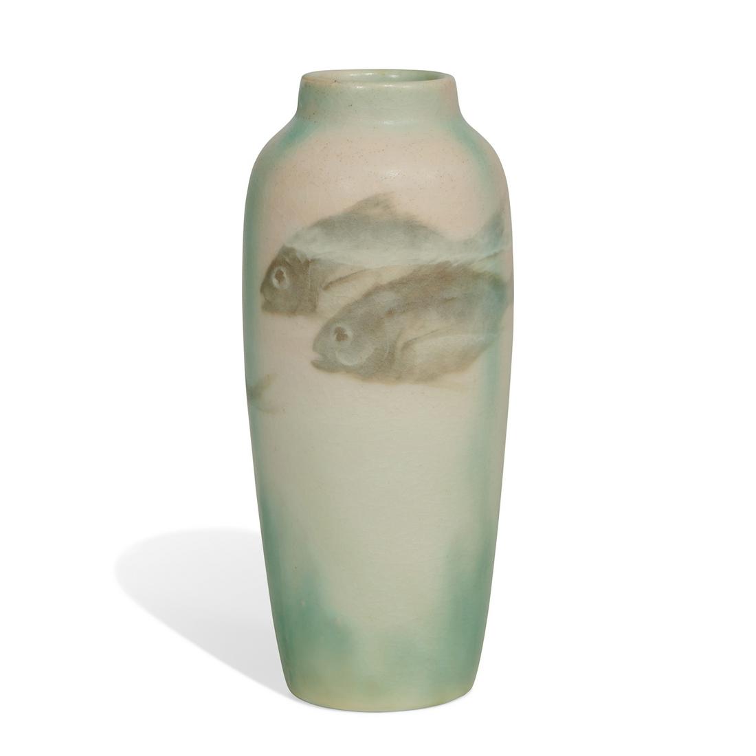 E.T. Hurley, Rookwood Vellum glaze vase (1 of 4)