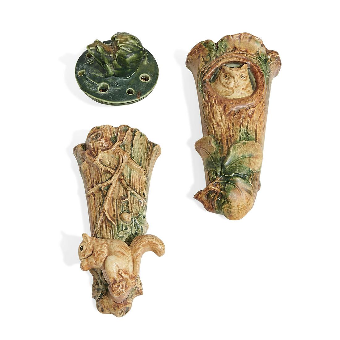 Weller Pottery Co. group of earthenware items, 3 (1 of 3)
