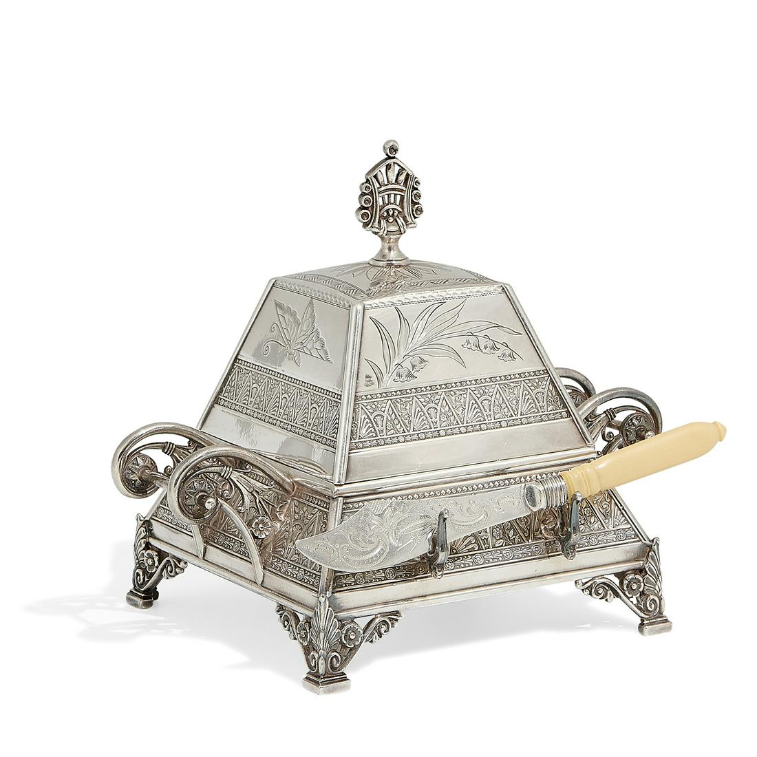 Simpson, Hall, Miller & Co. butter dish and knife (1 of 4)