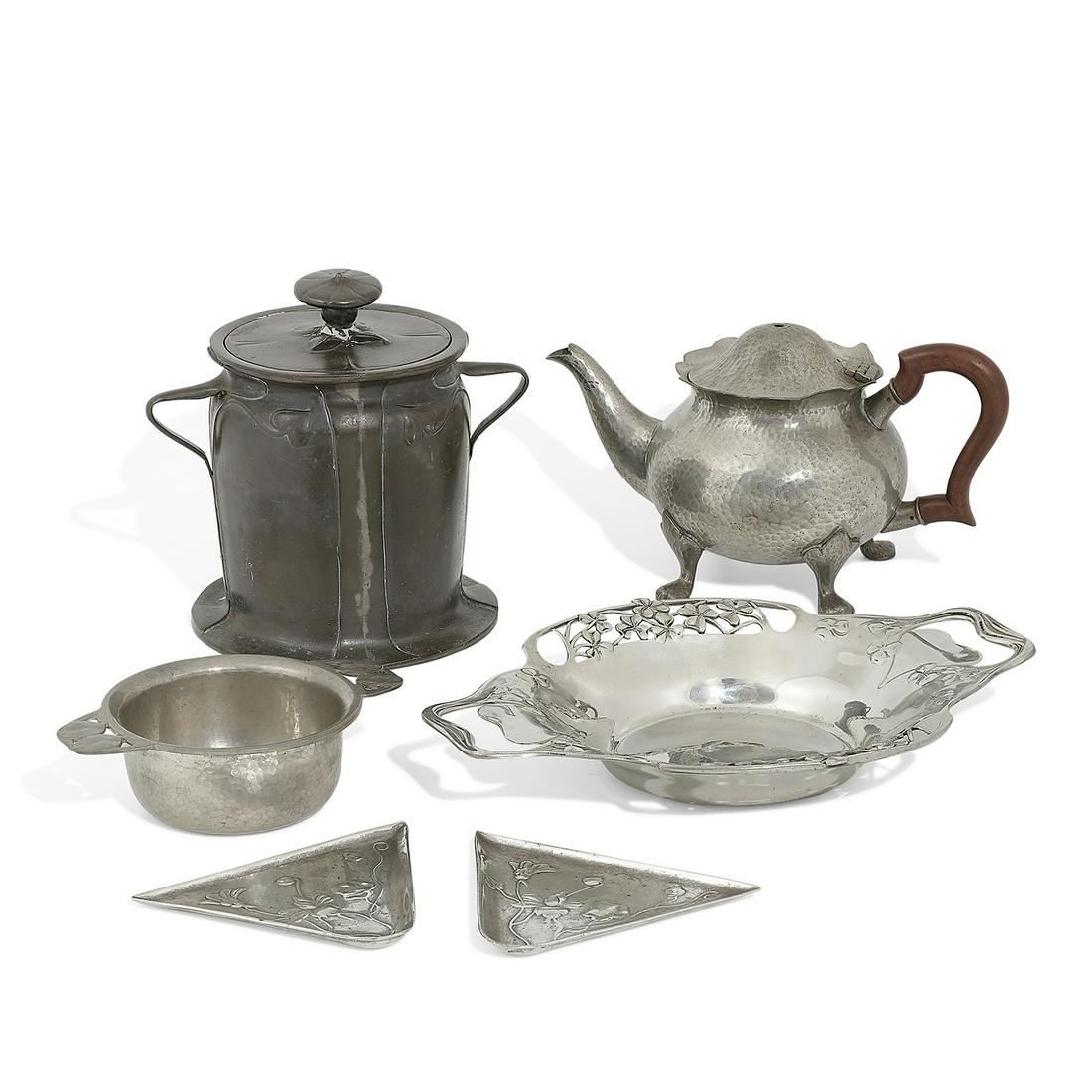 Liberty & Co. Tudric articles, six (1 of 4)