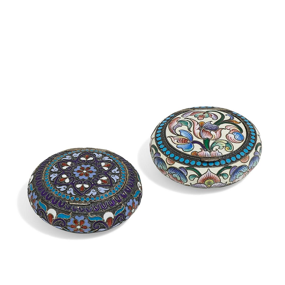 Russian, Makers Unknown enameled silver boxes (1 of 4)