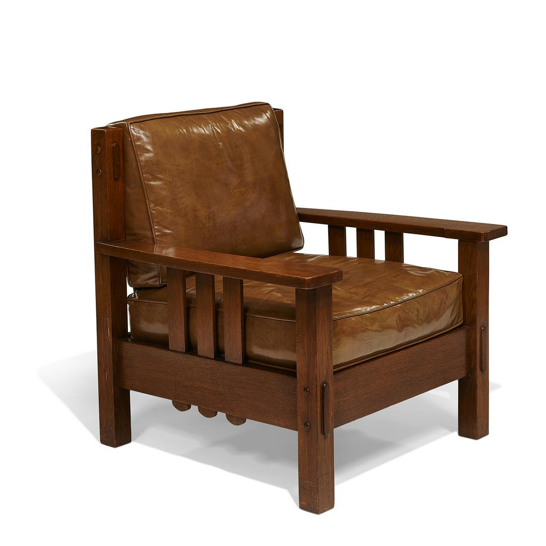 Stickley Brothers rare armchair, #823 1/2 (1 of 2)