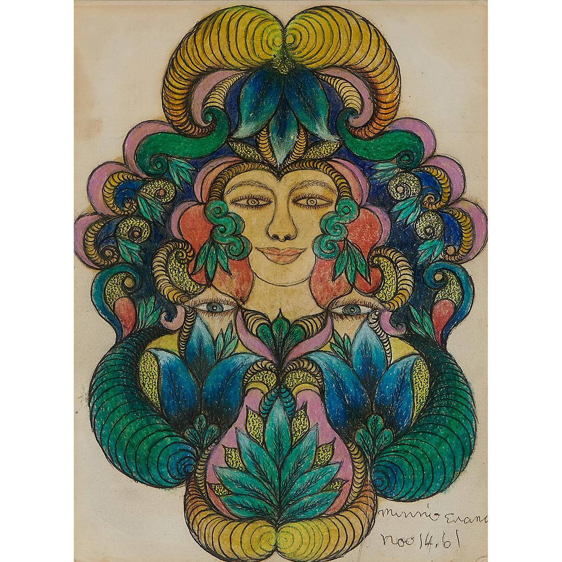 Minnie Evans, Untitled, 1961 (1 of 2)