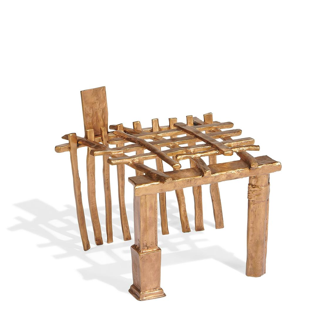 Oded Halahmy, Sukkah, 1970s: Oded Halahmy (Iraqi/Israeli, b. 1938) Model of a Sukkah, 1970s bronze signed, dated and numbered edition of 100 12 3/4"h x 16"w x 15"d