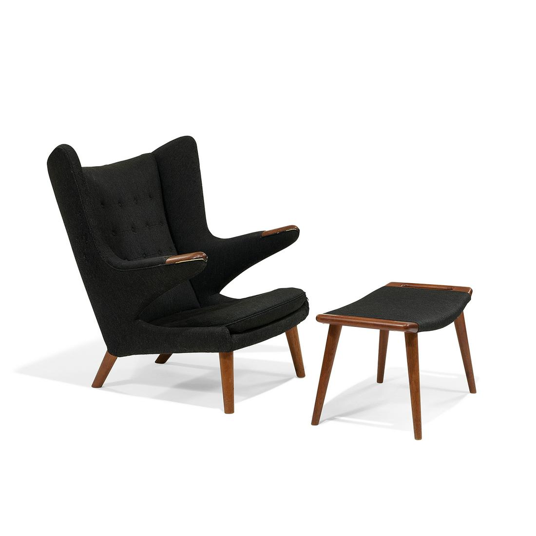 Hans Wegner Papa Bear lounge chair and ottoman (1 of 2)