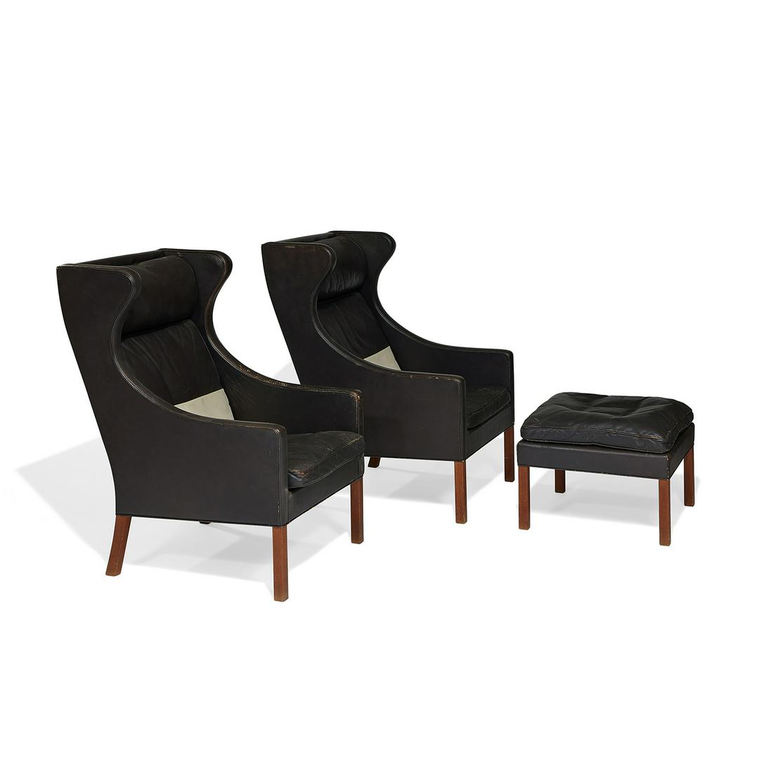 Børge Mogensen lounge chairs and ottoman (1 of 2)