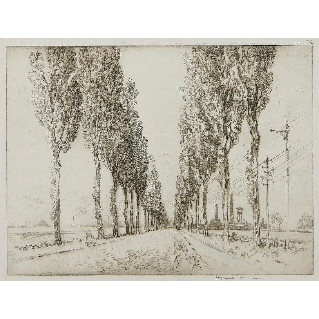 Joseph Pennell, The Avenue, Valenciennes, 1910 (1 of 2)