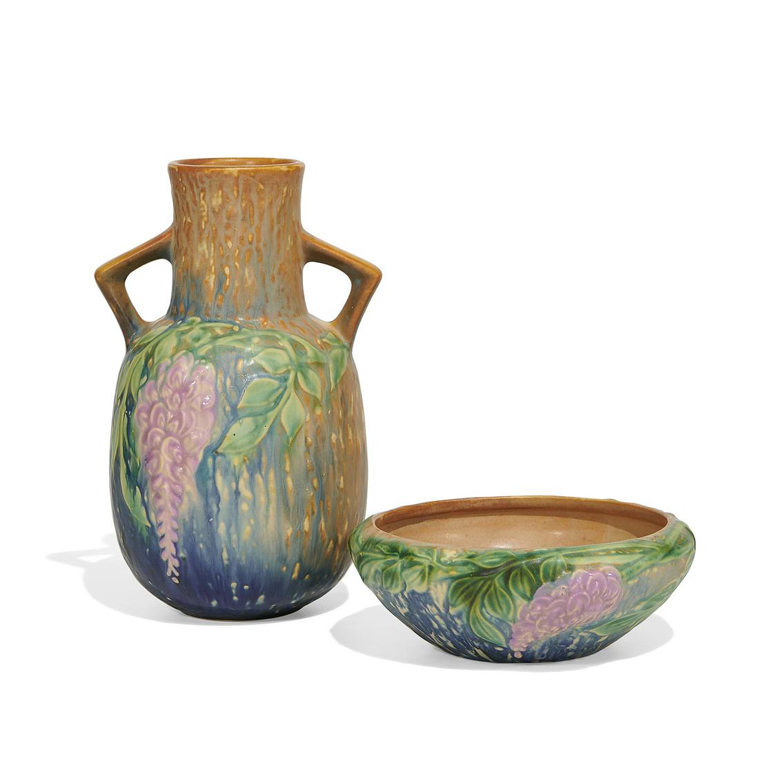 Roseville Pottery Co. Wisteria articles, two (1 of 3)