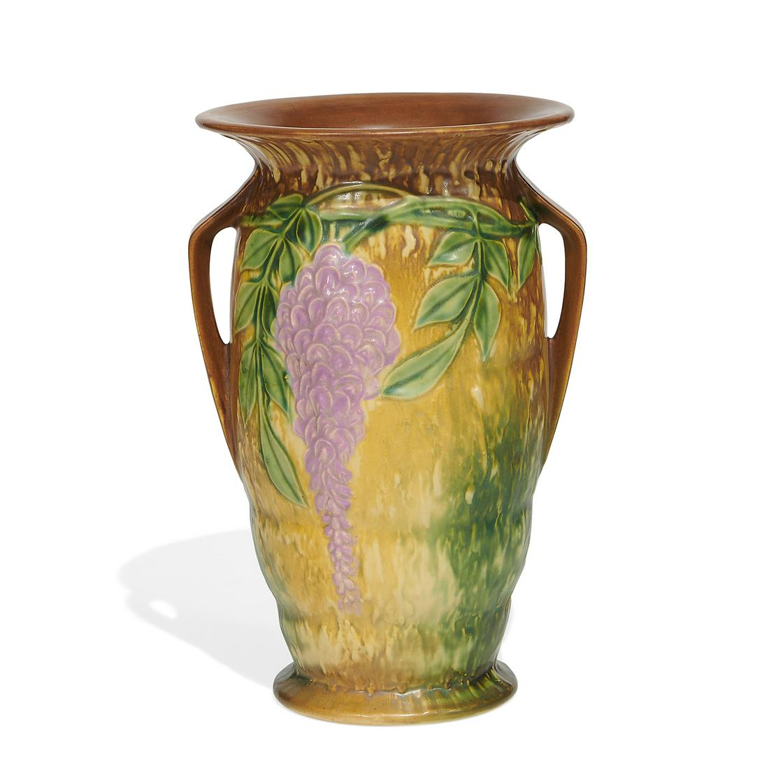 Roseville Pottery Co. Wisteria two-handled vase (1 of 3)