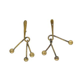 Art Smith modernist kinetic screwback earrings: Art Smith (1917-1982) modernist kinetic screwback earrings New York, New York brass unmarked 1 1/4"w x 1 7/8"h (variable) Provenance: Christie's, New York, New York, 24 June 2014, Lot 285