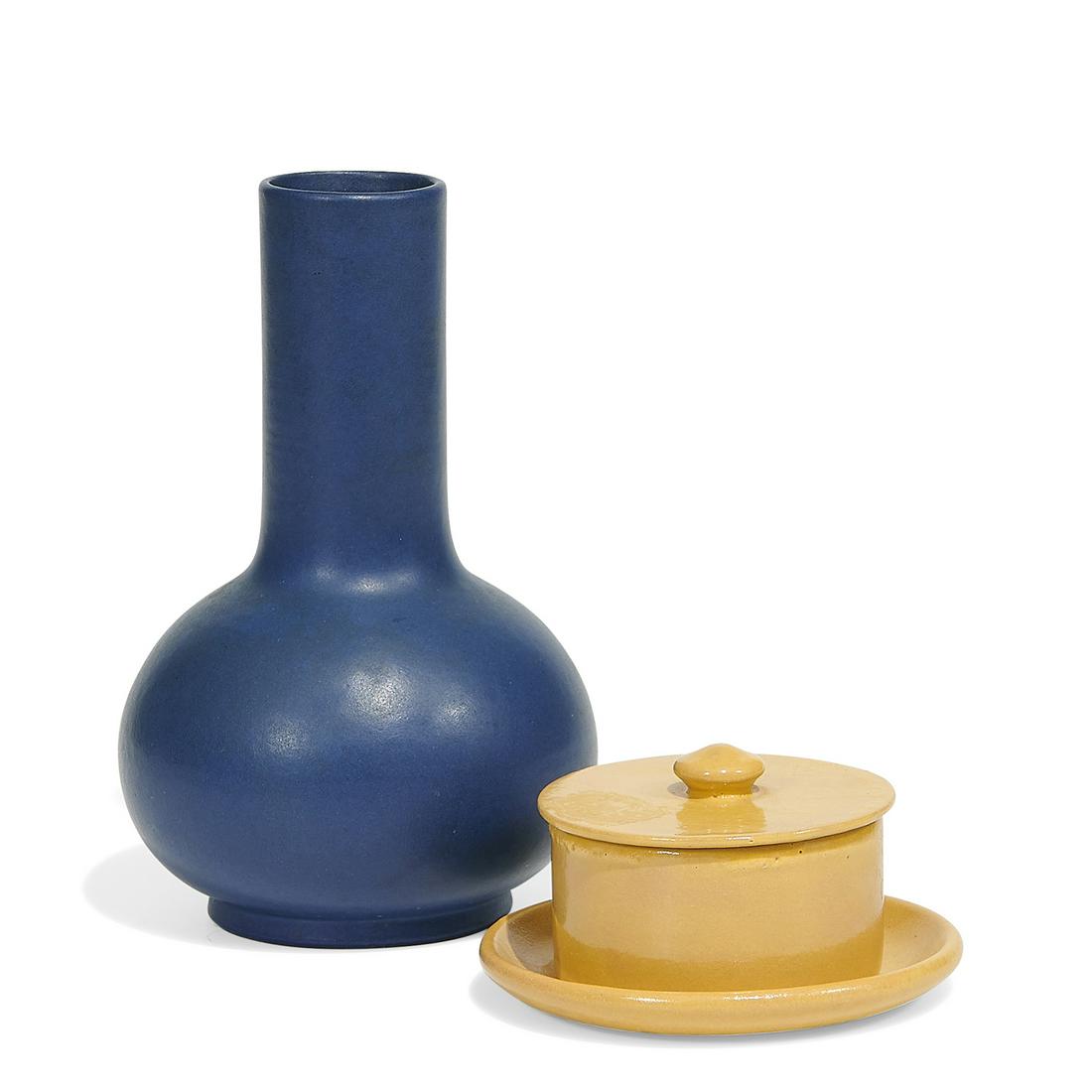 Marblehead vase and Sat. Eve. Girls lidded jar (1 of 2)