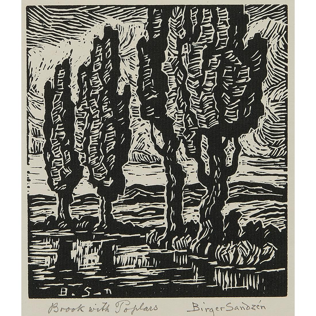 Sven Birger Sandzén, Brook with Poplars, 1932 (1 of 2)
