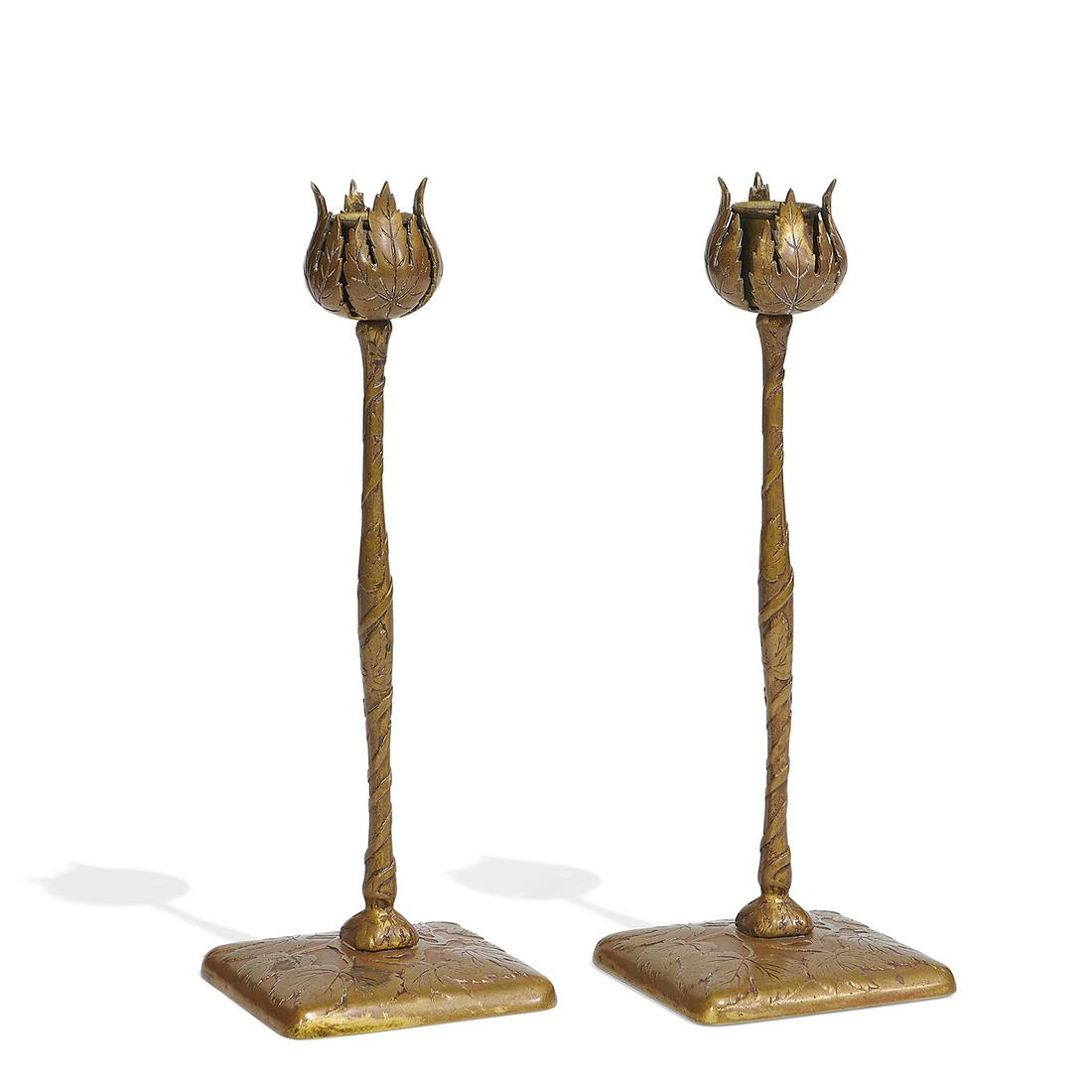 Marshall Field & Co. Hops Vine candlesticks, pair (1 of 3)