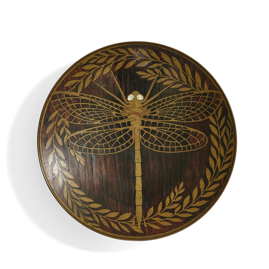 Erhard & Söhne footed round tray with dragonfly (1 of 4)