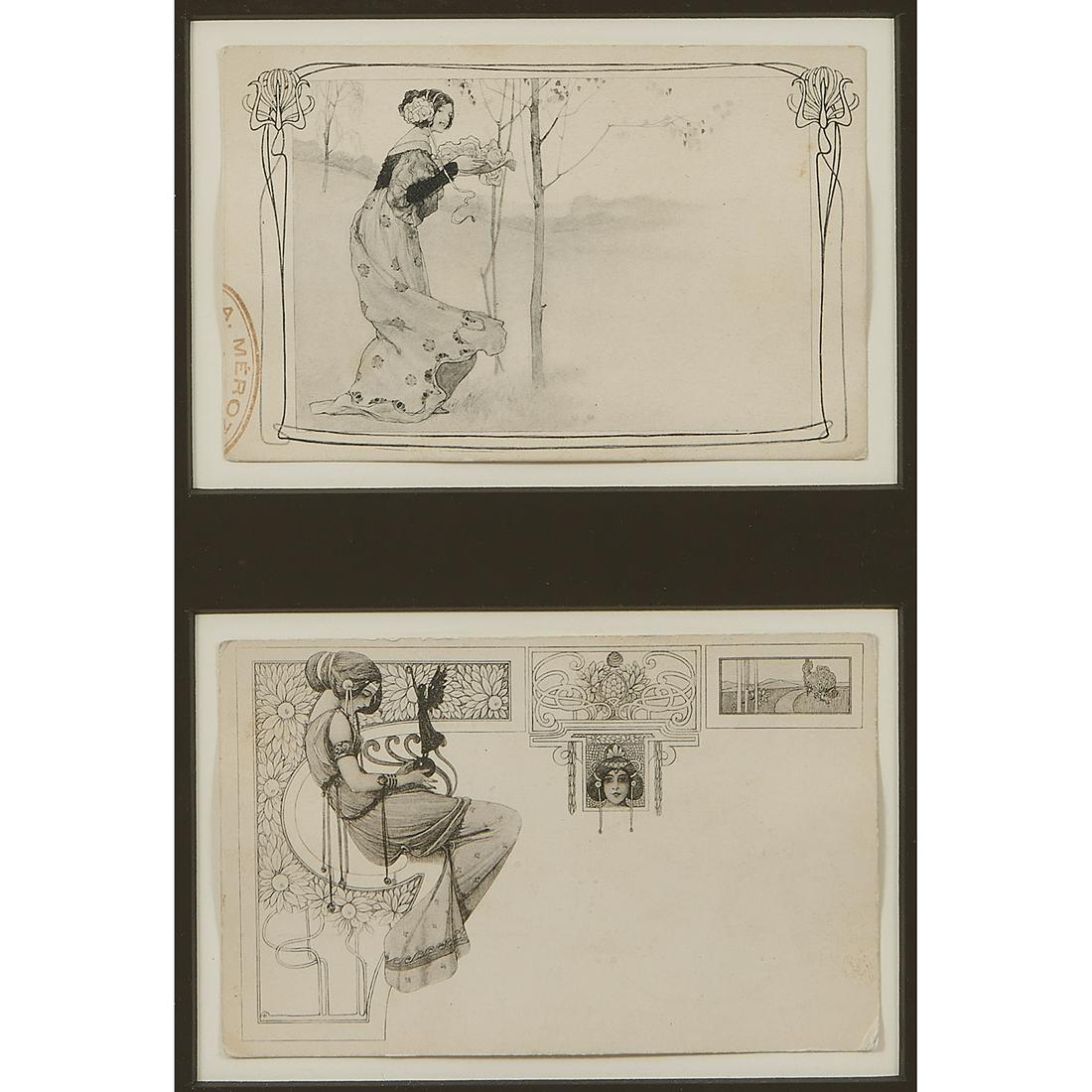 After Alphonse Mucha, Art Nouveau Postcards (two) (1 of 2)