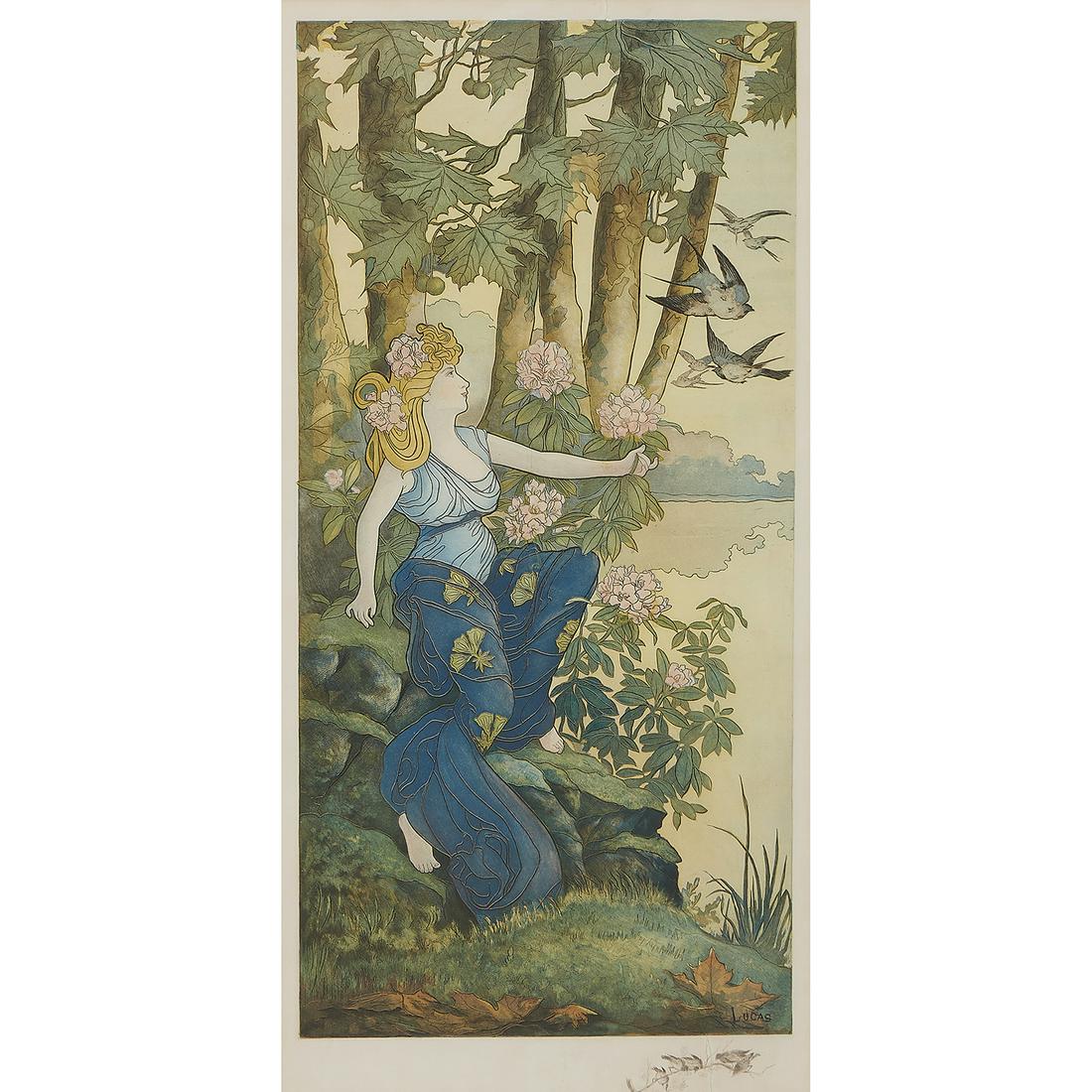 E. Charles Lucas, Art Nouveau Maiden, circa 1895 (1 of 3)