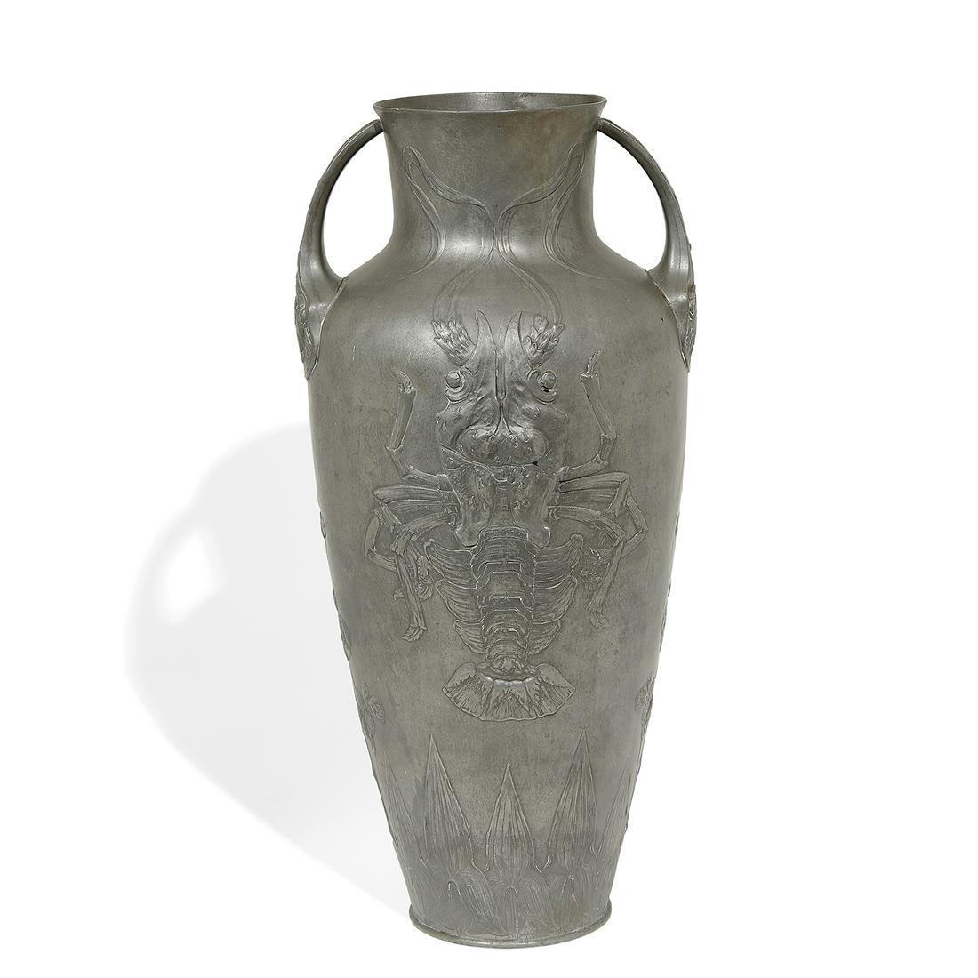 Kayserzinn large two-handled vase, #4269 (1 of 5)