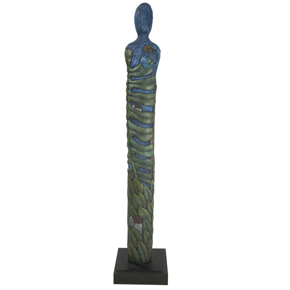 Christine Federighi, Shooting Star House: Christine Federighi (American, 1949-2006) Shooting Star House ceramic with oil incised signature and title at lower edge near base 66 1/4"h x 8 1/2"w x 7"d Provenance: Esther Saks Gallery, Chicago, Il